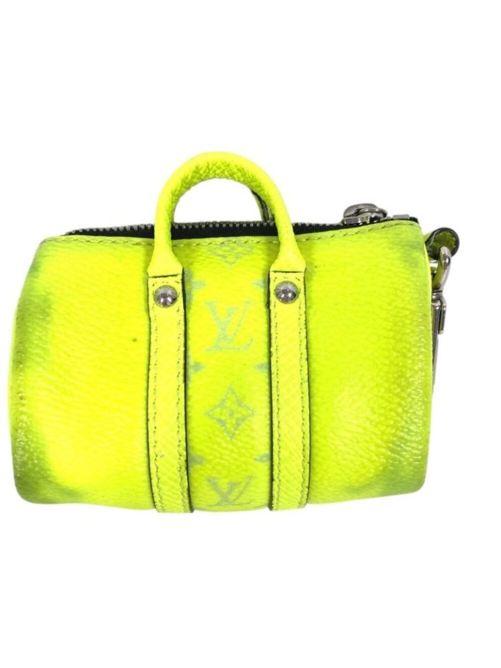 Louis Vuitton Key Holder Porte Cles Mini Keepall Taiga Leather Yellow - Picture 2 of 9